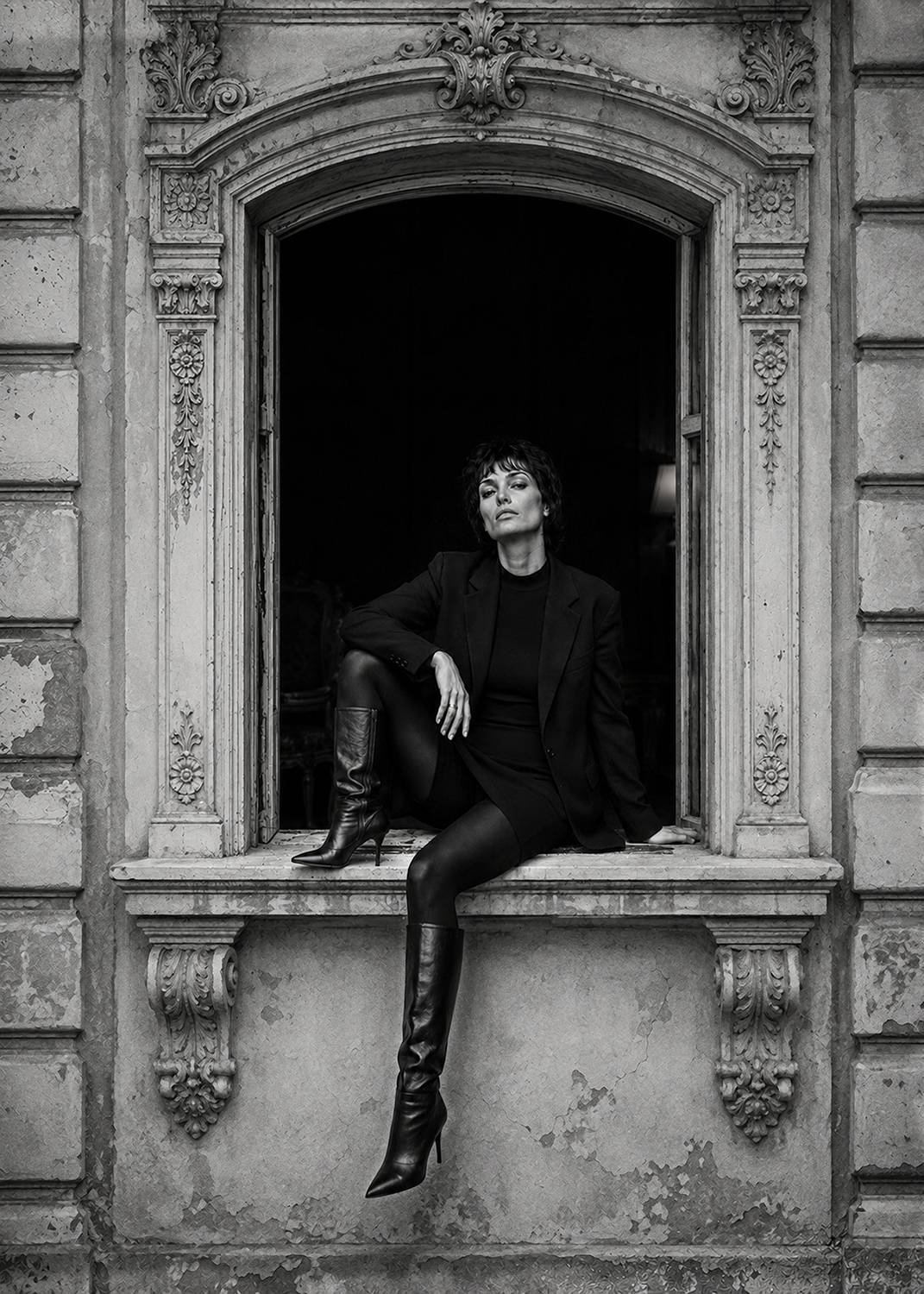 Anneliese en la ventana
