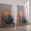 Andrea Alkalay. Roca. Serie de 3. 2026.105 x 70 cm cada una. Vidrio templado de 6 mm con fotografia vitrificada y chapa. 3500 usd - Bárbara Echevarría