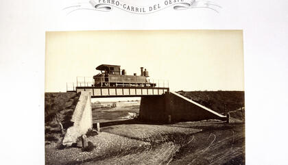 Antonio Pozzo Viaducto 11 de septiembre (del álbum Vistas de las Estaciones, Puentes & del Ferro Carril Oeste) ,1875 26 x 36 cm. Albumina