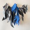 Anna  Biondo. BIRDS, Man trapped in cage, 2023 felt cutouts. 39,3 x 31,4 (100 x 80 cm)