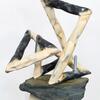Roraima 62 x 59 x 49 cm / 24.4 x 23.2 x 18.8 inches  Welded stainless steal, paint and stone 2024