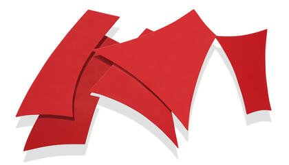 Lía Bermúdez. Maitta (Calma), 2015. Escultura relieve, hierro pintado, 94 x 122 x 11 cm.