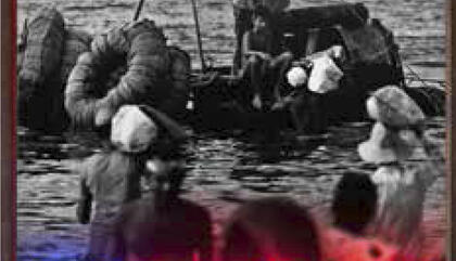 Ernesto Fernández. GONE, 2012. Wooden box, digital print and neon light, 34.29 x 48.26 x 10.16 cm.