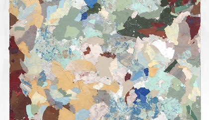 Diana Fonseca. Degradación, 2015. Técnica mixta. Pintura, yeso sobre madera, 100 x 100 x 6 cm.