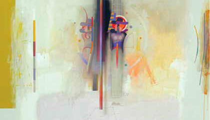 Leoncio Villanueva Gótico Latino N° 5, 2018. Acrílico y spray sobre lienzo. 120 x 120 cm.