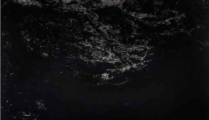 Lucia Delfino Todo lo que cae en mi se hunde. Grafito sobre tela. 180 x 200 cm.