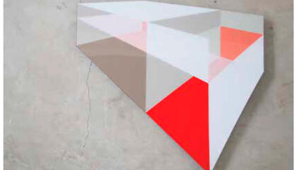 Melissa Dupont Construcción de un espacio, 2017. Impresión acrílica montada en la cara. 1.00 x 1.00 metro.