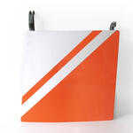 Cuadrado naranja y blanco