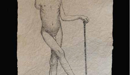 Leonel Castañeda Galeano Sin título, 2010. Frottage sobre papel. 35 x 22 cm.