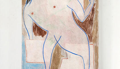 Carla Grunauer Sin título, 2018. Pastel tiza sobre plástico. 50 x 35 cm.