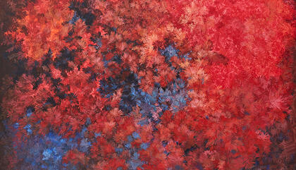 Melissa Larrañaga Between fire and earth, 2019. Acrilico sobre lienzo. 1.80 x 2.00 metros.