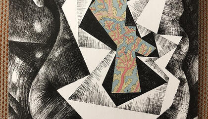 Rhony Alhalel Germinal, 2019. Collage y tinta china sobre papel de algodón. 32 x 24 cm.