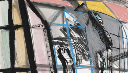 Ramiro Llona. Untitled, 1986. Ink and pencil on paper. 18,1 x 24 inches.