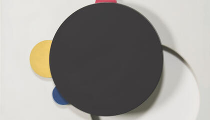 Nikolai Kasak. Origin of Matter and Spring of Life, 1965. Wood. 39.96 x 39.96 inches.