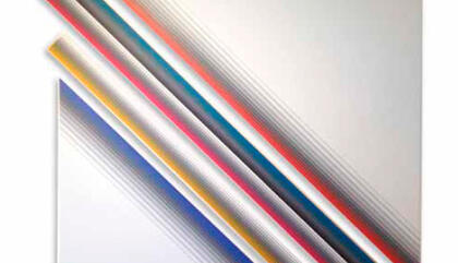 Darío Pérez Flores Dynamique Chromatique 068, 1994 Acrylic on wood 52,36 x 52,36 x 2,95 inches 1/1