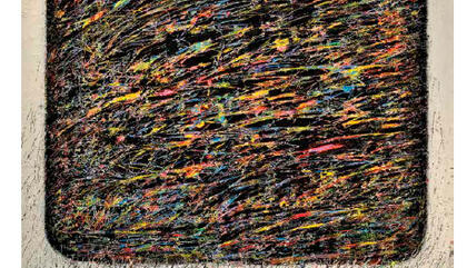 Juan Ranieri Summer storm, 2017 Elastomeric putty, acrylic and crayon on canvas 35 x 35 inches