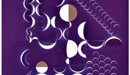 Benjamín Ossa Cut and color series, 2017 Colorful Paper in a light box 39,37 x 27,55 inches