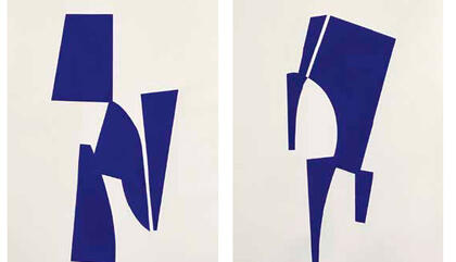 Emilio Gañan Henri 1 y 2, 2017 Acrylic on paper 59 x 39 1/4 inches each