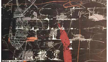 Mayte Guzmán Nero, 2017 Mixed media on canvas 53 X 53 inches