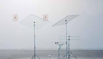 David Peña. Cathedra, 2014. Drum kit and glasses - Variable dimensions.