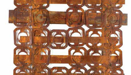 Verónica Vázquez. 1970, 2014. Collage with metals - 29.13 x 41.73 inches.