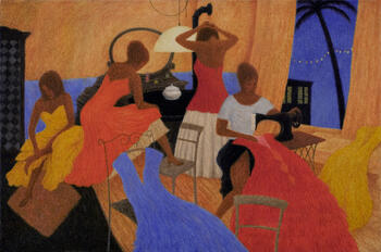 Seamstresses on a Blue Night