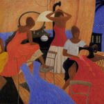 Seamstresses on a Blue Night