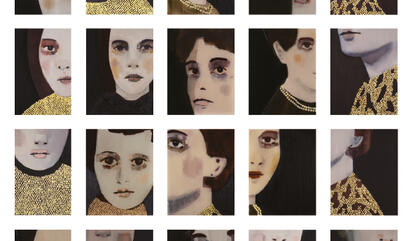 Andrea Leria An Unfolding Portrait, 2018. Painting, Oil and resin on MDF 31.88 x 32.28 inches.