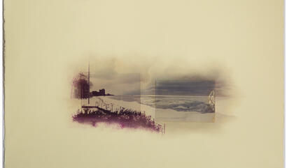 Diego Hernández Of the serie “ all that i can speak i haven’t talk”, 2018. Fotography, color pen and watercolor on cotton paper. 23,2 x 16 inches.