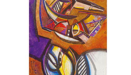 Philippe Dodard Crossing, 2016. Mixed media on canvas. 54 x 71 inches.