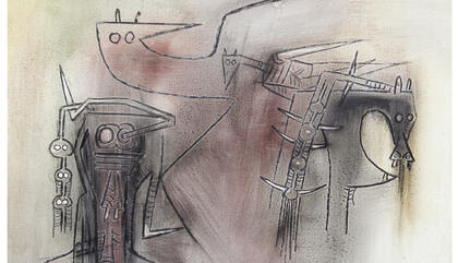 Wifredo Lam Untitled, 1973. Oil on canvas. 28 x 39 inches.