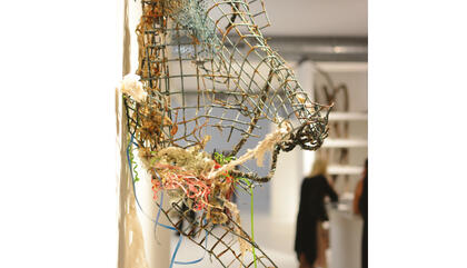 Humberto Díaz Big Fish Trap, 2015. Sculpture. Found object in Sagaponack beach NY, 7 naturals pearls. Variable dimensions.